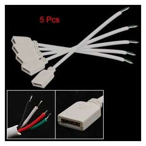  : LED Light Strips 5 Pcs White Link Connector Cable Wire: Electronics
