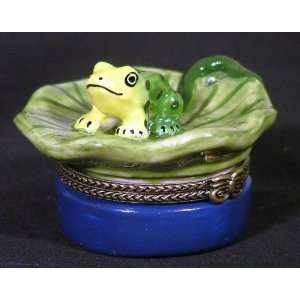  Baby Frog Froggy Lilypad Hinged Trinket Box phb: Home 