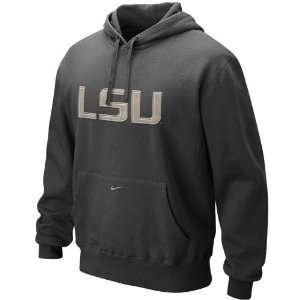  Nike LSU Tigers Charcoal Seasonal Tackle Twill Logo Hoody 