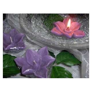  Violet Freesia Flower  Floral Scented Floating Candle (3 