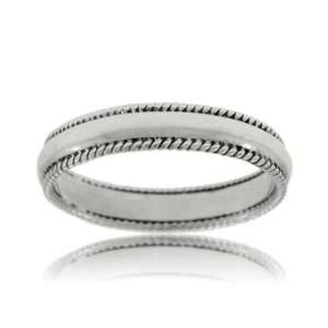  Ladies Wedding Ring Silver Rope Band Engravable New 
