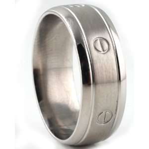 316L stainless steel ring with laser cut design , width:8mm   Size: 9