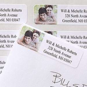  Digital Photo Personalized Address Labels   Olive Stripe 