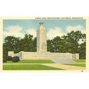 1940s Vintage Postcard Eternal Light Peace Monument   Gettysburg 