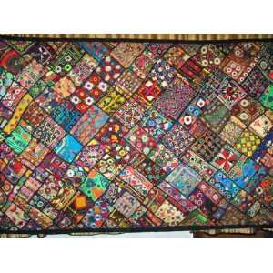  Gift Idea Kutch Embroidered Wall Hanging Gujarat Red Blue 