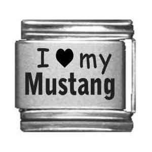  I Heart my Mustang Laser Etched Italian Charm: Jewelry