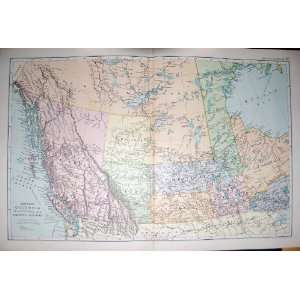  BACON MAP 1894 CANADA HUDSON BAY MANITOBA COLUMBIA