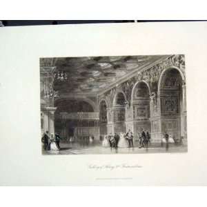 Gallery Henry 2Nd Fontainebleau France Old Print C1852 