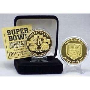 Super Bowl XXV 24kt Gold Flip Coin 