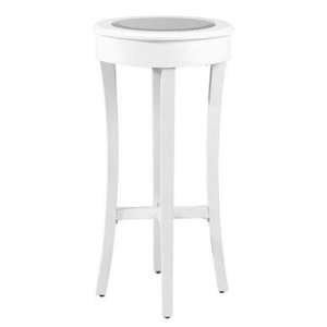  Beveled Glass Top White Table