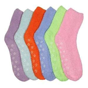  HS Winter Fuzzy Socks Plain Design (size 9 11) 6 Colors 6 