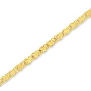    14k Yellow Gold Unique Elegant Style Heart Ankle Bracelet Jewelry