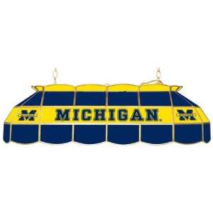   of Michigan Wolverines Stained Glass Billiard Lamp