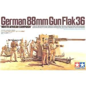  German 88mm Gun Flak 36 North African Campaign 1 35 Tamiya 