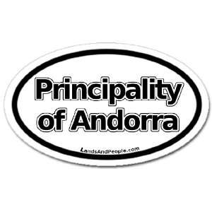  Principality of Andorra Black on White Car Bumper Sticker 