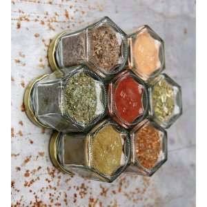 MEXICAN Spice Kit. Seven Magnetic Jars Filled with Organic Spice 
