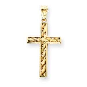  14 Karat Gold, Rope, Latin Cross Pendant: Jewelry