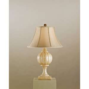   Ivory Merletto Table Lamp with Beige Silk Shades: Home Improvement