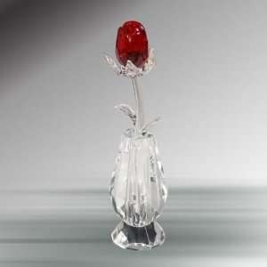  Crystal Figurines ~ Red Rose Crystal Figurine
