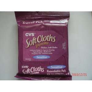  CVS Soft Cloths Supreme ~ Sensitive Resealable Pack ~ 12 