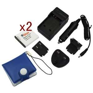 Travel Charger (with US,UK,EU Plugs) + Memory Card Case for Olympus 