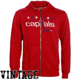   Capitals Red Raw Edge Full Zip Hoodie Sweatshirt: Sports & Outdoors