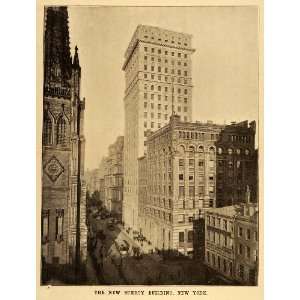  1895 Print American Surety Building NYC Skyscraper 
