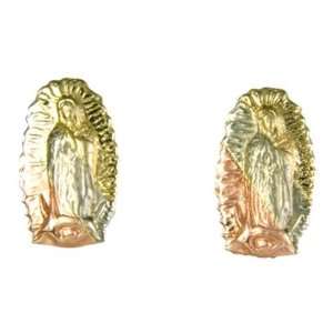  Virgin Florentine Gold Stud Post Earings.: Jewelry