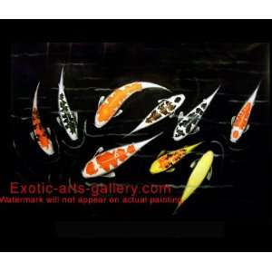  Japanese Koi Art Abstract Art Feng Shui Fish Painting 1 