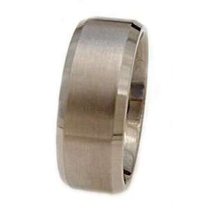 Titanium Ring Flat Bevel Edge Brushed Ring # 8. Please provide size 