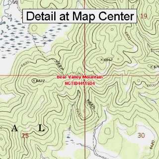 USGS Topographic Quadrangle Map   Bear Valley Mountain 