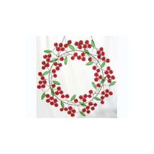  New Studio One Art Glass Berry Wreath Red Finished W 
