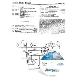   NEW Patent CD for ELECTRICAL OPTICAL MOTION DETECTOR 