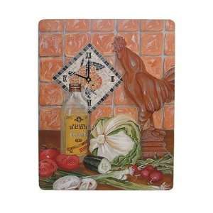  Roosters Large Wall Clock: Home & Kitchen
