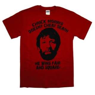 Chuck Norris Cheats Death Funny Famous Icon T Shirt Tee  