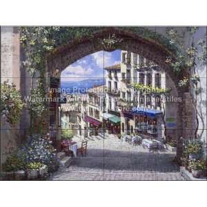   Tile Mural   Arch De Cagnes   Landscape Street Scene Ceramic Tile