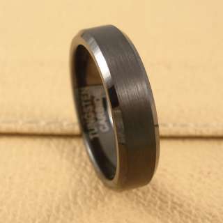 COOL Black Tungsten Carbide Band Wedding Rings  