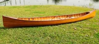 Grande Canoes Cedar Wood Strip Built Canoe Wooden Boat 18 Ft with 