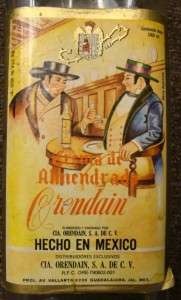Vintage Crema de Almendrado Tequila Bottle   EMPTY  