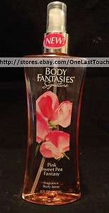 BODY FANTASIES Signature PINK SWEET PEA FANTASY Body Spray/Mist 8 oz 