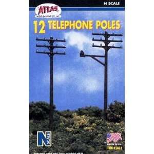  N Telephone Poles (12Pc/Bx) Atlas Trains Toys & Games