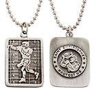 Lead Free Pewter Football Dog Tag on 22 Stainless Steel Chain Sports 