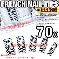 70 pcs Acrylic French False Nail Tips   Animal Print  