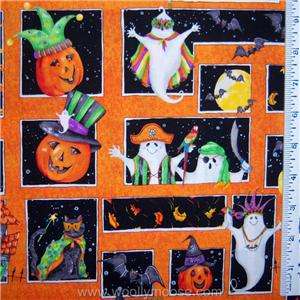 HALF YARD Halloween Party Pirate Ghost Bat Black Cat Pumpkin Fabric 1 