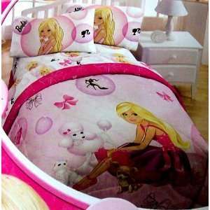  Barbie 4 Piece Twin Bedding set Comforter + Twin sheetset 