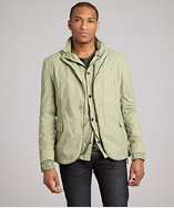 Bottega Veneta light green cotton double layer windbreaker jacket 
