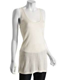 Elie Tahari ivory silk cashmere Abby sweater tank   up to 70 