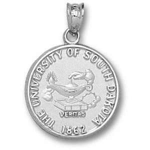 South Dakota Coyotes Solid Sterling Silver Seal Pendant:  
