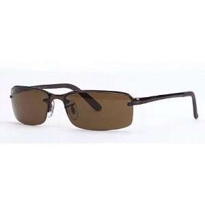  Ray Ban Polarized Sunglasses Rimless Brown Sidestreet 3217 