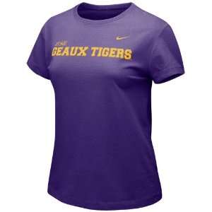 Nike LSU Tigers Ladies Purple Local T shirt:  Sports 